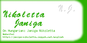 nikoletta janiga business card